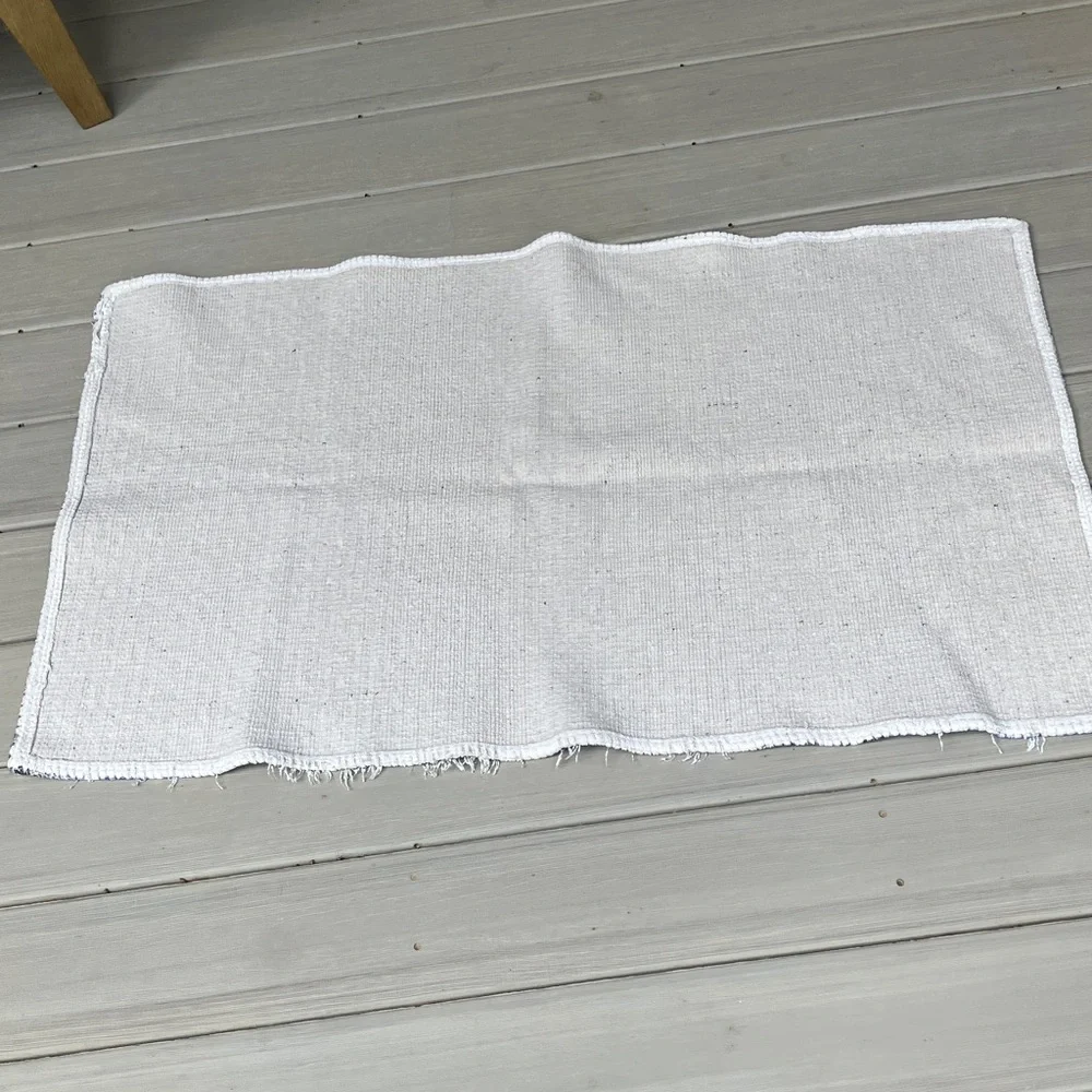 100% Cotton Ikat print Blue and white throw rug